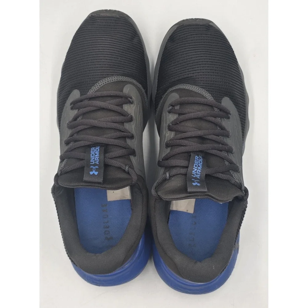 Under Armour Charged Assert Mens Size 11 Black Blue Athletic Running Shoes